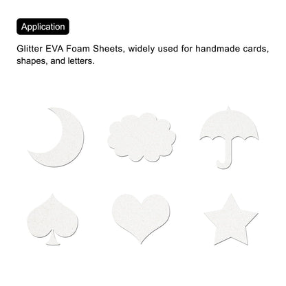 uxcell White Shiny EVA Foam Sheets 23.6x15.7in 1.3mm Thick for Crafts DIY 6 Pcs