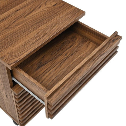 Modway EEI-5704-WAL Render Wood File Cabinet, Walnut