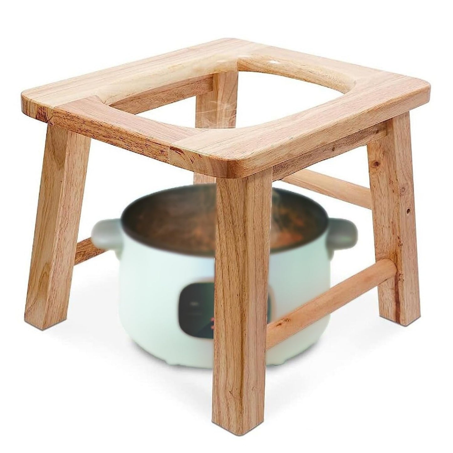 MOGUOBIN Wooden Steam Seat with Four Legs,Yoni Steam Chair,Yoni Steam Pot,Three-Dimensional Toilet,Heavy Bathroom Anti-Skid Shower Stool,Steaming Chair V Steam at Home Attachment 15.7" H (No Steamer)