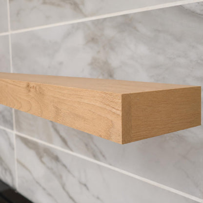 Urbandi Modern Fireplace Mantel, Contemporary, Floating Mantle, Shelf, Hand Crafted, (Aged Oak, 60Lx3Hx8D)