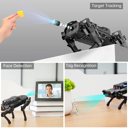 PuppyPi Robot Dog with ChatGPT Large AI Models AI Embodied Intelligence ROS Robotic Dog Vision Scene Voice Understanding SLAM Mapping Navigation Bionic Quadruped Robot, Pro Kit & RaspberryPi5 4GB