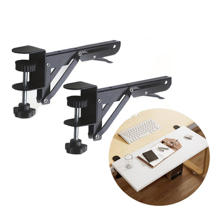 Under Desk Keyboard Tray Support Bracket Adjustable Desktop Extension Board Stand Clamp-on Keyboard Holder Arm Rest Tray Extension Plate Support Rack for Desk, NO Board/Tray, 1 Set (Style01)