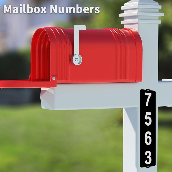 Metal Mailbox Numbers, Address Plaque, Waterproof, Horizontal & Vertical Mounted Address Sign for House Home Office Street Yard Mailbox
