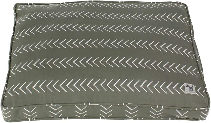 Molly Mutt Sheepy Wool Crate Mat - 100% Cotton Canvas Cover with Temperature-Regulating 100% Natural Wool-Filled Insert Dog Bed - Soft & Supportive Wool-Filled Bed - (36"x24"x2.5", Forever Young)