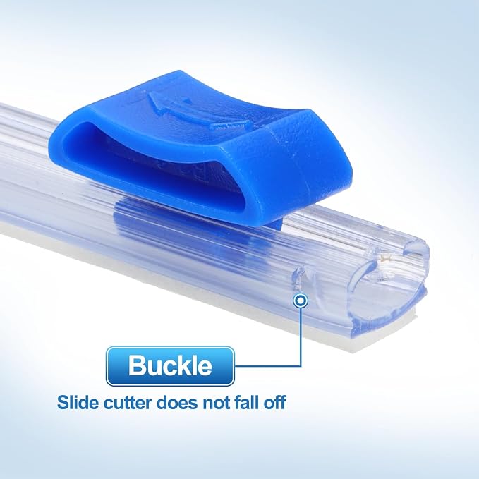 PATIKIL 8pcs Plastic Wrap Cutter, 14in Plastic Wrap Slide Cutter Self Adhesive Installation Replacement for Aluminum Foil Wax Paper Parchment Paper Wrap Dispenser, Blue