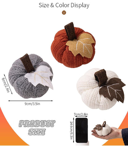 Set of 6 Small Crochet Pumpkins – Rustic Fall Decor for Cozy Autumn, Thanksgiving, and Halloween – Perfect for Farmhouse, Table, and Kitchen Decoration