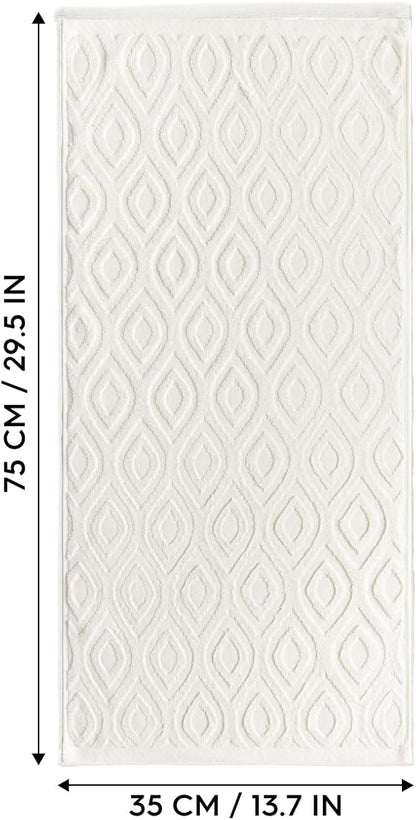 Artoid Mode 1 Pc White 3D Diamond Grid Jacquard Hand Towels