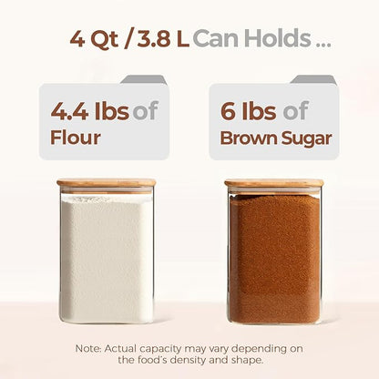 ComSaf 2Pcs Large Glass Storage Containers