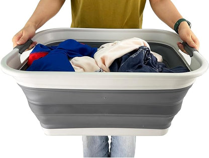 SAMMART 42L Collapsible Plastic Laundry Basket