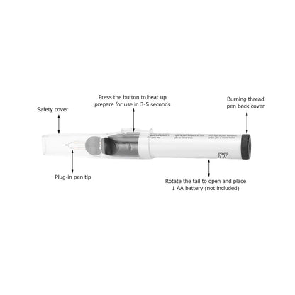 slvxexi Thread Burning Tool, Trims or Melts Frayed Ends Handheld Tungsten Thread Burning Pen for Thread Breakage, Wood Heat Transfer