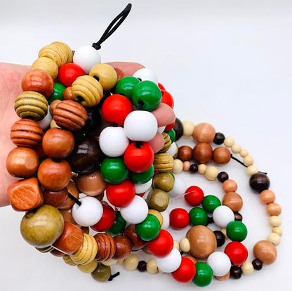 520pcs Wooden Beads for Jewelry Making Adults, Assorted Wood Beads for Jewelry Bracelets Necklace Earring Making DIY Craft Project