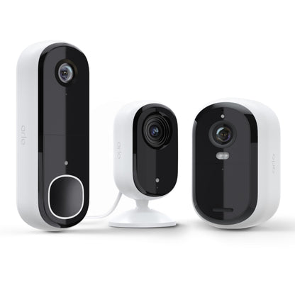 Arlo Essential Whole Home Security Bundle | Outdoor, Indoor, Video Doorbell Camera |2K Resolution|2nd Gen|Indoor - Outdoor