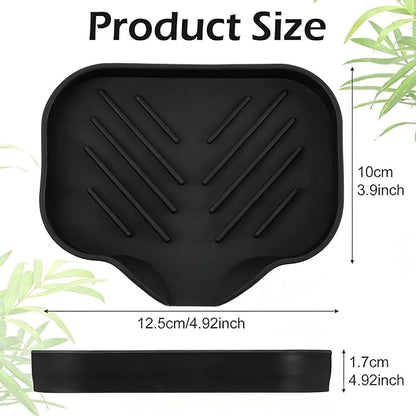 Sponge Holder with Drain Spout, Silicone Soap Dish