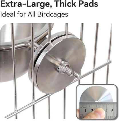 AOTU Anti-Snatch Stainless Steel Parrot Feeding Cups with Locking Buckle - Bird Food & Water Bowls, Essential Bird Cage Accessories for Cockatiel, Conure, Budgie, Macaw Gray Parrot & Small Pets (S)