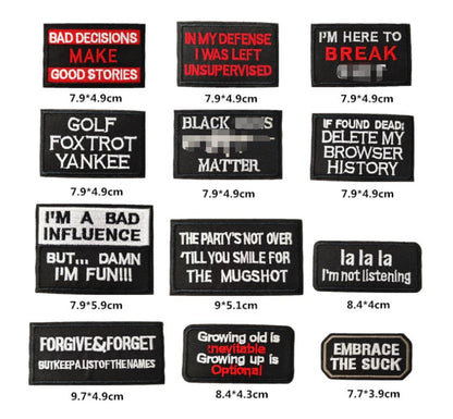 YLY Iron On Patch,40pcs Assorted Funny Slogan Letter Iron on/Sew on Word Embroidered Patches for Motorcycle Biker Vest Backpacks Jeans Jackets Bag Gear Uniform Hat Clothing
