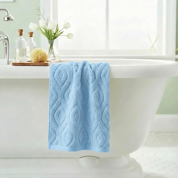 Artoid Mode 1 Pc Light Blue 3D Diamond Grid Jacquard Hand Towels