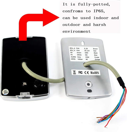 Retekess T-AC04 Access Control System,Garage Door Keypad,IP68 Waterproof,Wiegand 26 PIN Code RFID Keypad,Support 2000 Users