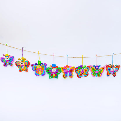Winlyn 24 Sets Butterfly Craft Kits DIY 3D Rainbow Butterfly Ornaments Decorations Art Set Foam Stickers Arts and Crafts for Kids Spring Summer Camping Party Classroom Activities Art Project