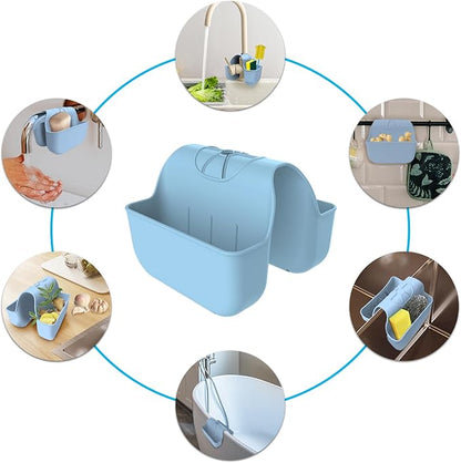 Sponge Holder for Kitchen Sink, Silicone Sink Saddle Caddy Organizer Rack