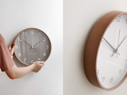 feb.7 Wall Clock, Modern Natural Wood Clock, Minimalist Design, Decorative(Grey, 12'')
