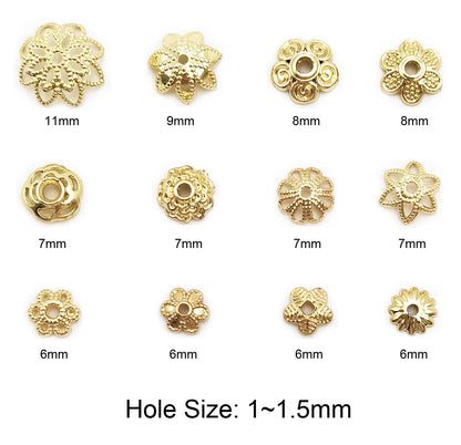 INSPIRELLE 120pcs Bead Caps Gold Plated Long-Lasting Metal Filigree Flower Cup Shape Bead for Jewelry Bracelet Necklace Making