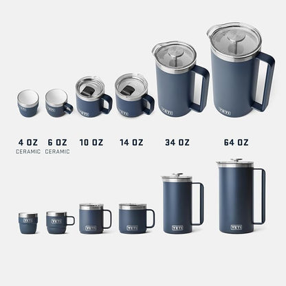 YETI Rambler 14 oz Ceramic Lined Stackable Mug, Vacuum Insulated, Stainless Steel with MagSlider Lid, Ridgeline