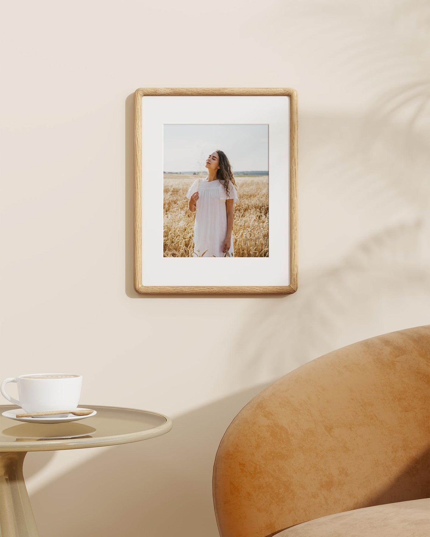 RICHFOCUS 11x14 Picture Frame, USA-Sourced Natural Solid Oak Wood Rounded Corner Curved Photo Frame, Double Tenon Reinforced with HD Tempered Glass, Display Photos 8x10 with Mat or 11x14 Without Mat