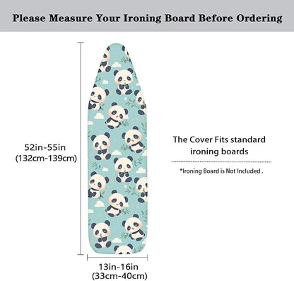 Panda Ironing Board Cover Fits Standard Size Elasticized Edges Home Decorations