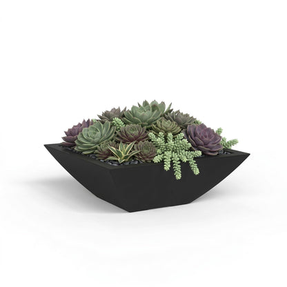 Mayne Renew 20-Inch Square Decorative Bowl Planter - Fade Resistant, Recycled Succulent Pots and Bonsai Pots with Optional Drainage for Indoor/Outdoor Use