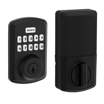 Kwikset Powerbolt 250 10-Button Keypad Satin Nickel Transitional Electronic Deadbolt Door Lock, Featuring Convenient Keyless Entry, Customizable User Codes, Auto Locking