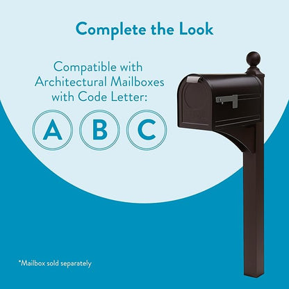 Architectural Mailboxes Landover Aluminum Mailbox Post, Compatibility Code A, B, C, LP000BZAM, Venetian Bronze