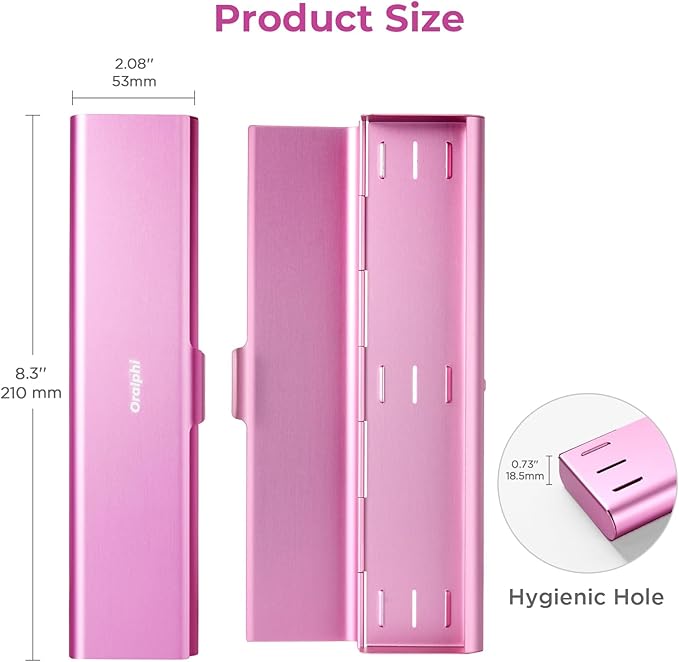 Wider Aluminum Toothbrush Travel Case, Portable Travel Toothbrush Holder