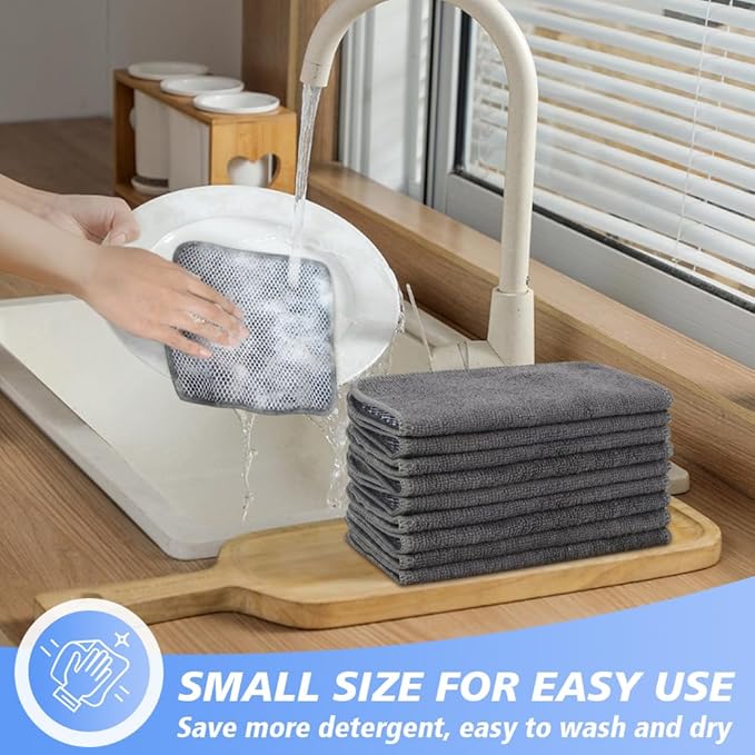 KinHwa Kitchen Washcloths for Dishes Absorbent Microfiber Dish Cloths Quick Dry