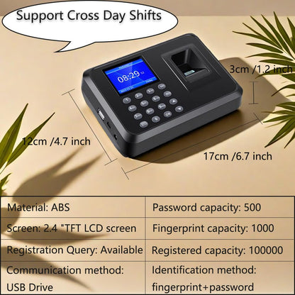 MIKONIYA Time Clock,Time Clocks for Employees Small Business,Attendance Machine with Fingerprint,Password Punching in One,Office Fingerprint Time Clock with 500 Faces (F01)