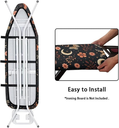 Floral Ironing Board Cover and Pad, 15x54 Inch Thick Padding Ironing Board