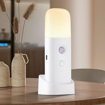 YELKO Rechargeable Night Light, Motion Sensor, Warm White 1Pack | Handheld Portable, Dimmable, 2000mAh Battery Powered, 5-Level Brightness, For Seniors Kids Adults