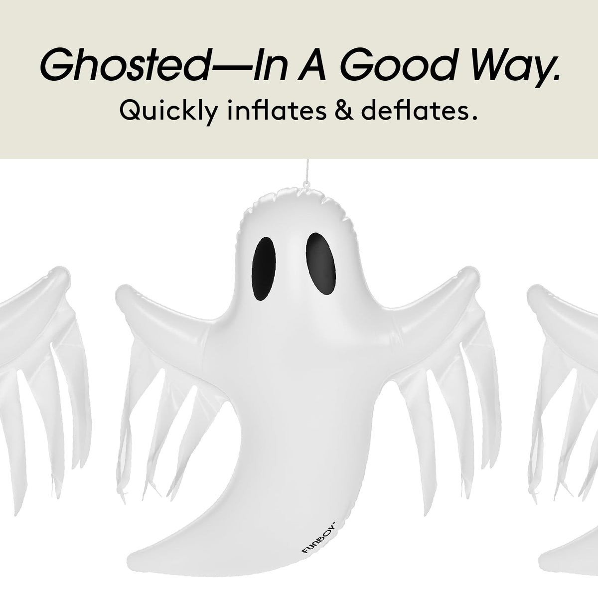 FUNBOY Hanging Ghost Halloween Décor (3 Pack) – Includes Suction Cups & Hangers, Indoor/Outdoor Spooky Decorations