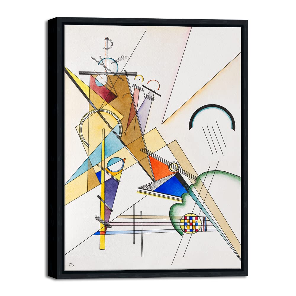 Wieco Art Framed Canvas Wall Art Composition VII, 1913 by Wassily Kandinsky Classic Abstract Famous Paintings Reproductions Canvas Wall Art for Home Decoration