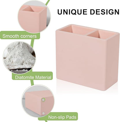 Diatomite Toothbrush Holder 2 Slots Tooth Brush Holder