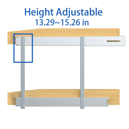 2 Tier Pull Out Cabinet Organizer, 17"W x 21"D Solid Wood Heavy-Duty Base Bottom Assembly Slide out Drawer Shel Cabinet Organization for Kitchen, Pantry, Bathroom