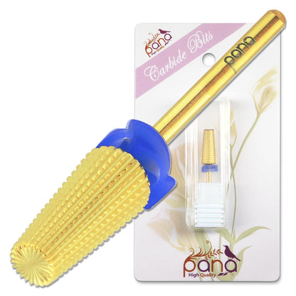 PANA Nail Carbide 5 in 1 Bit - Two Way Rotate use for Both Left and Right Handed - Fast Remove Acrylic or Hard Gel - 3/32" Shank - Manicure, Nail Art, Drill Machine (Fine - F, Silver)