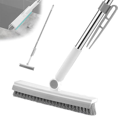 Floor Scrubbing Brush with 57" Adjustable Long Handle, 3 in 1 Living Grout
