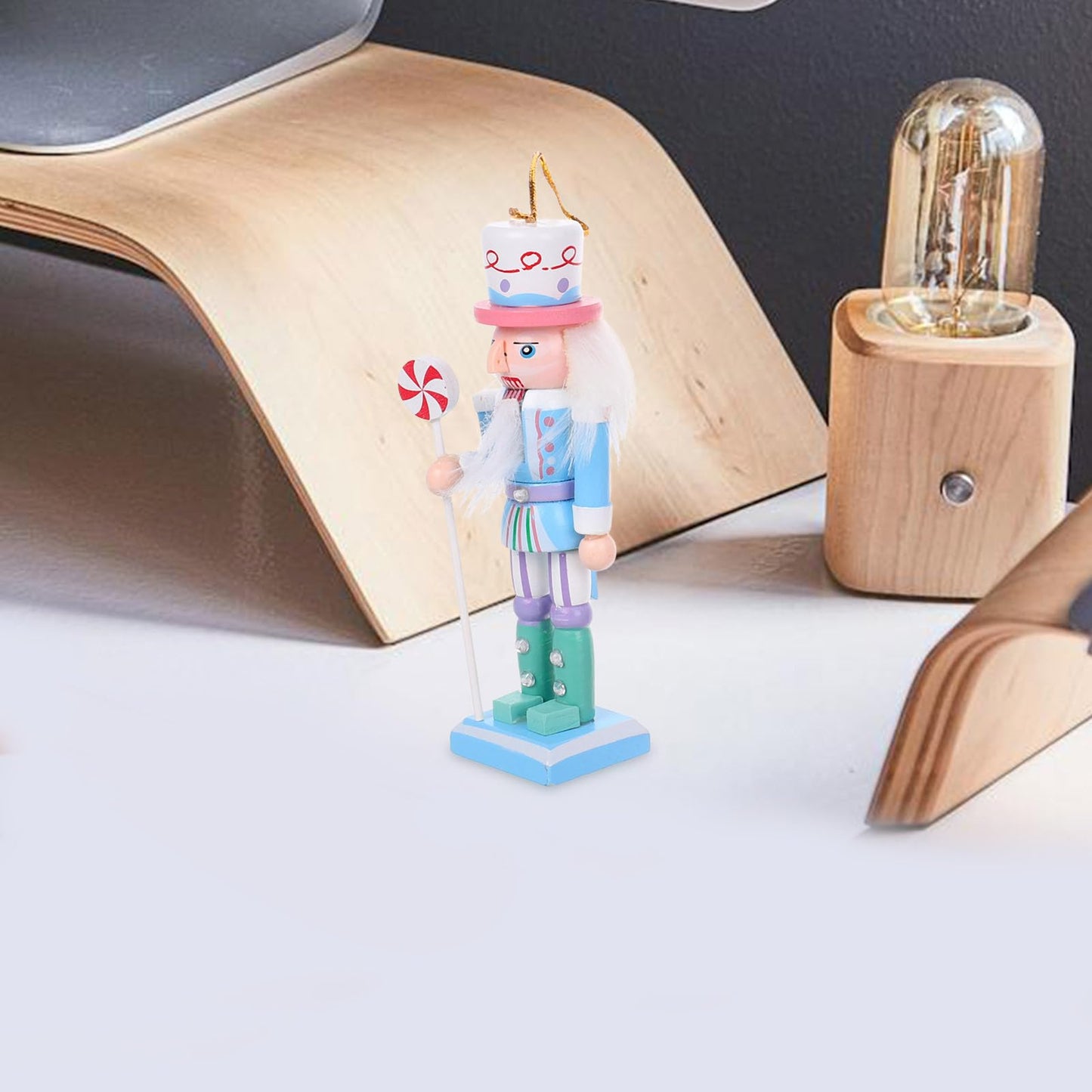Homoyoyo 4.72Inch Candy Wooden Soldier Nutcracker 4pcs Nutcracker Christmas Decor Figurines Pastel Nutcracker Decor Christmas Nutcrackers Ornaments Set for Christmas Tree Party Supply