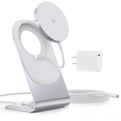 Magnetic Wireless Charger for iPhone 17/16/15/14/13/12 - Mag Charger+20W USB C Adapter, Fast Wireless Charging Stand/Pad with 5ft USB-C Cable for iPhone 17/16/15/14/13/12 Pro Max Plus Mini Air, Airpod