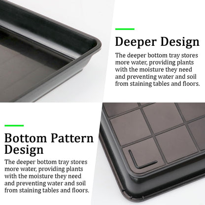 LNQ LUNIQI 5Pcs Square Plastic Plant Saucer 13 Inches Flower Pot Bottom Seat Flower Pot Tray Thick Plastic Drip Tray for Outdoor and Indoor Plant Pots（Black）