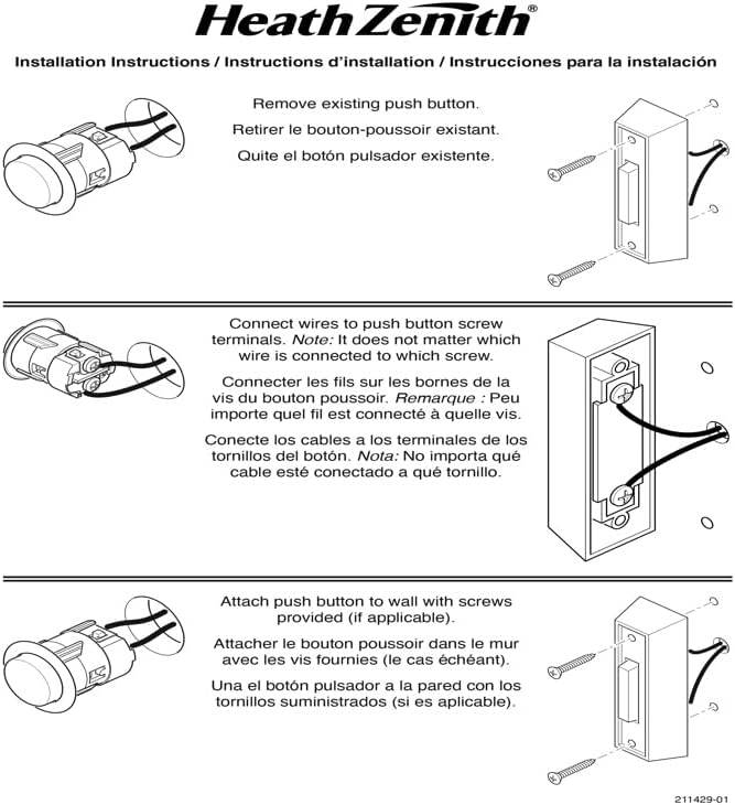 Heath/Zenith SL-7366-02 Wireless Plug-In Door Chime Kit with Molded Plastic Cover, White
