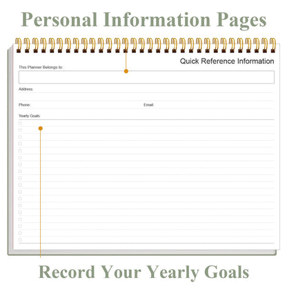 Weekly Productivity Planner - 8.5" x 11" Dashboard Desk Notepad Has 6 Focus Areas to List Tasks for Goals, Projects, Clients, Academic or Meal-Organize Your Daily Work Efficiently, 54 Weeks, Green