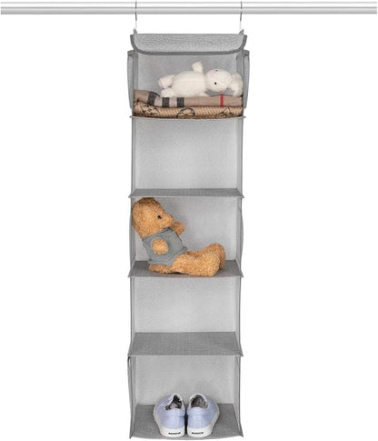 5 Shelves Hanging Closet Organizer, 2 Pack Hanging Storage