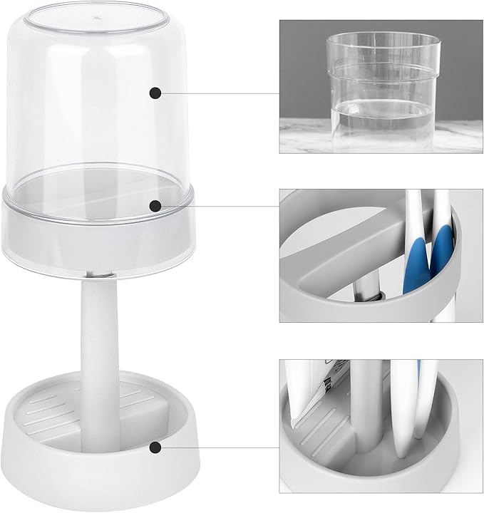 Covered Toothbrush Holder with Cup