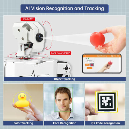 HIWONDER Humanoid Robot with ChatGPT AI Large Model Voice Control AI Vision Scene Understanding Raspberry Pi Robot Kit Python Programming for Teens Adults, TonyPi Standard Kit & RPi 5 2GB